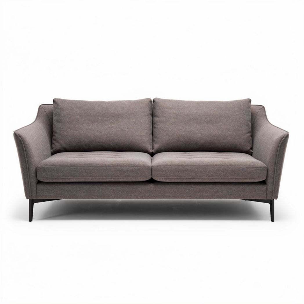 Sofá de tecido cinza moderno 200 x 90 x 85cm com estrutura metálica