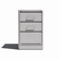 Gaveteiro compacto em metal com duas gavetas 40 x 30 x 60cm cinza